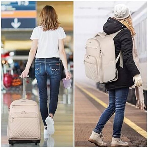 ZOMFELT Rolling Backpack for Women with Wheels 17 Inch Laptop Air Travel NWOT main image 11